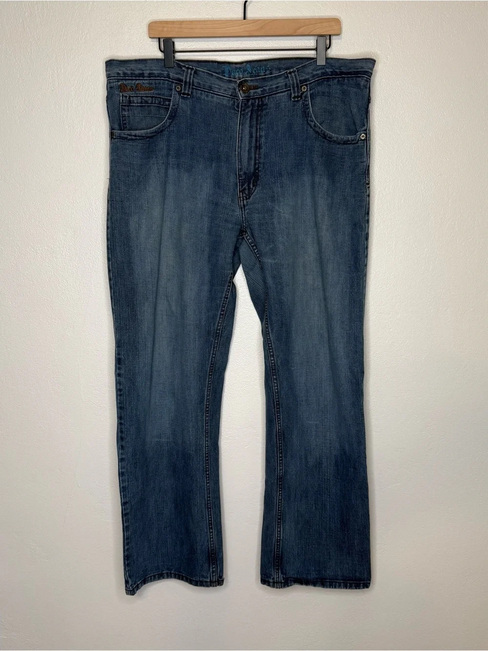Paco Jeans Men's Blue Cotton Medium Wash Straight-Leg Jeans Y2K Size 38x32
